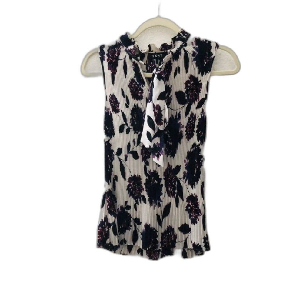 DKNY purple floral sleeveless Top S